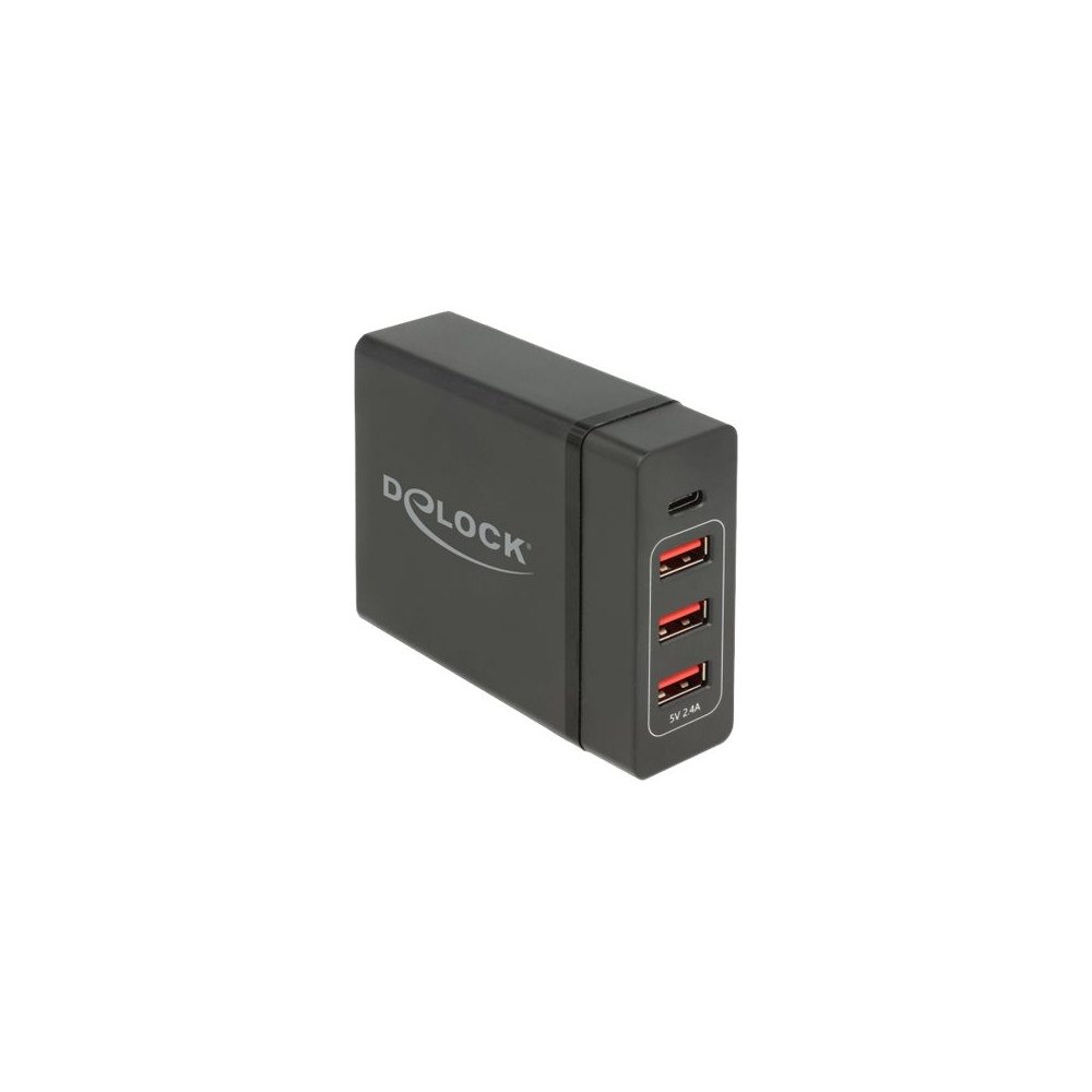 DeLOCK Delock USB Charger 1 x USB Type-C PD + 3 x USB Type-A 60 W - strömadapter - 60 Watt
