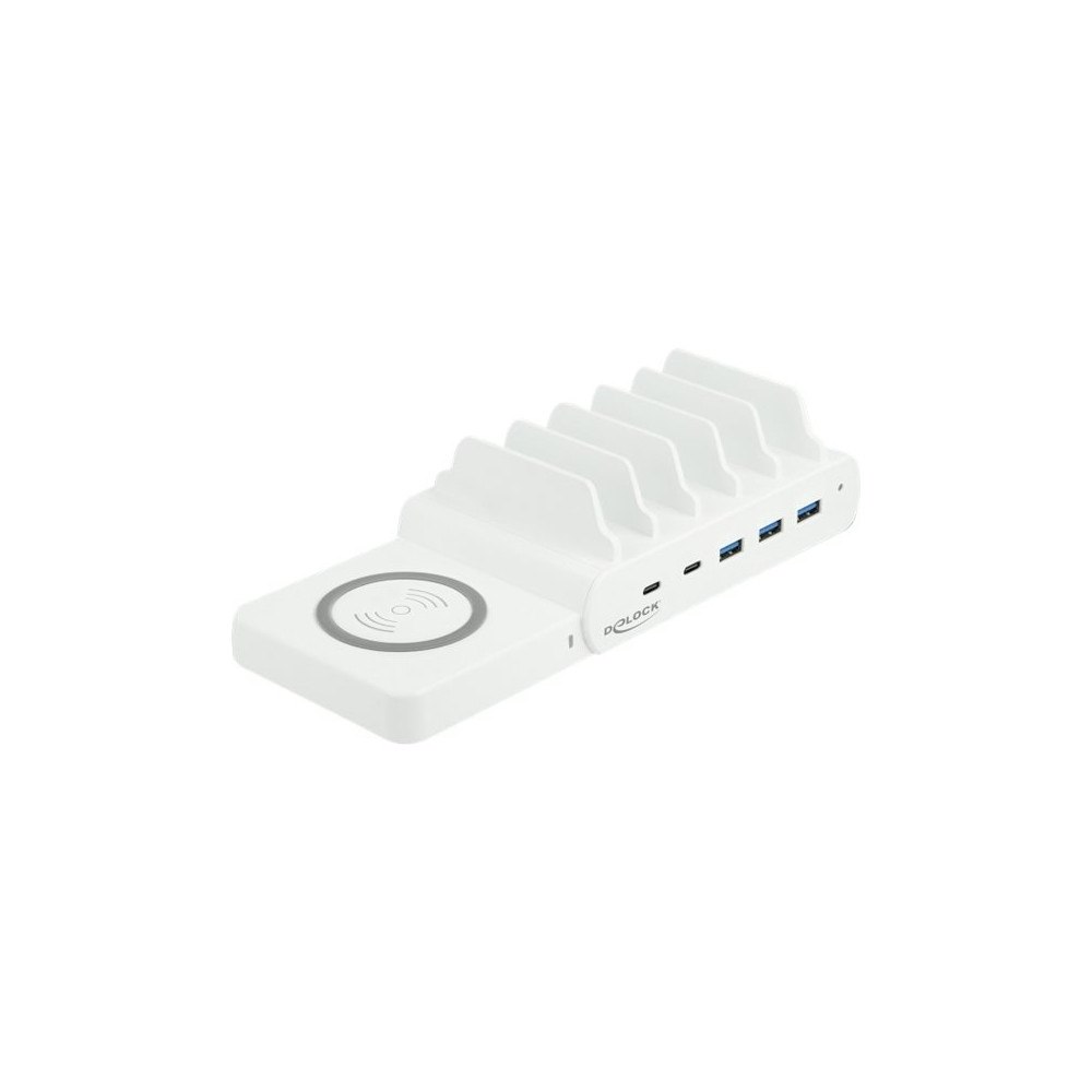 DeLOCK Delock USB and Wireless Charger laddningsstation - + växelströmsadapter - 3 x USB typ A, 2 x USB-C - 110 Watt