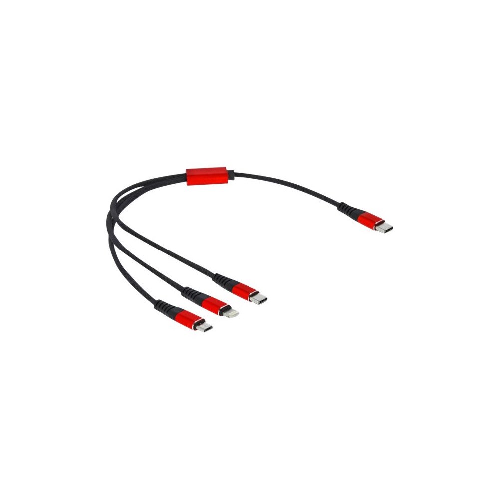 DeLOCK Delock 3 in 1 dedikerad laddningskabel - Lightning / USB 2.0 - 30 cm