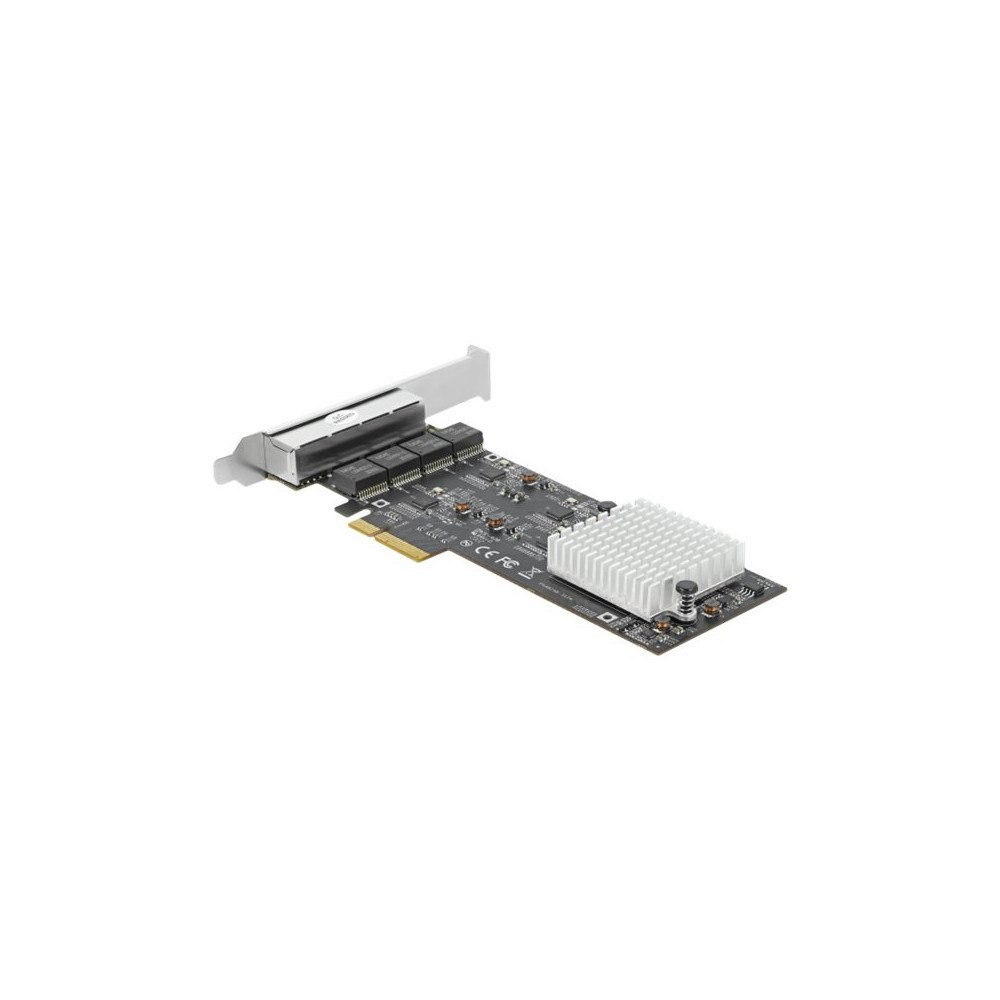 DeLOCK Delock - nätverksadapter - PCIe 2.1 x4 - 10M/100M/1G/2.5 Gigabit Ethernet x 4