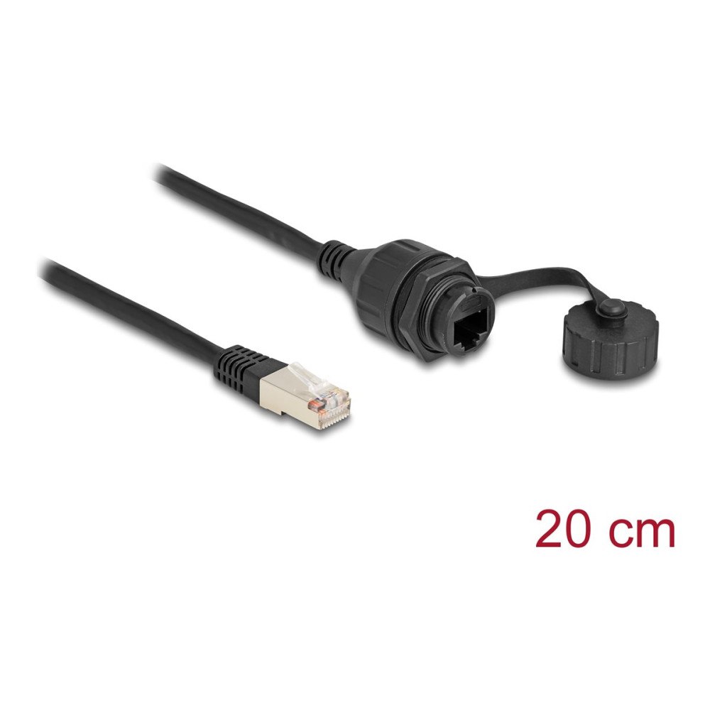 DeLOCK Delock nätverksförlängningskabel - 20 cm - svart