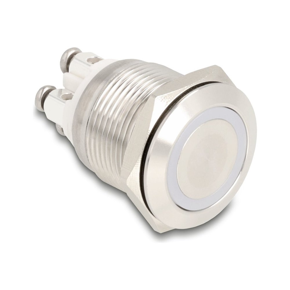 DeLOCK Delock - tryckknapp - för 19 mm installation, 4 x skruvterminal, vit LED