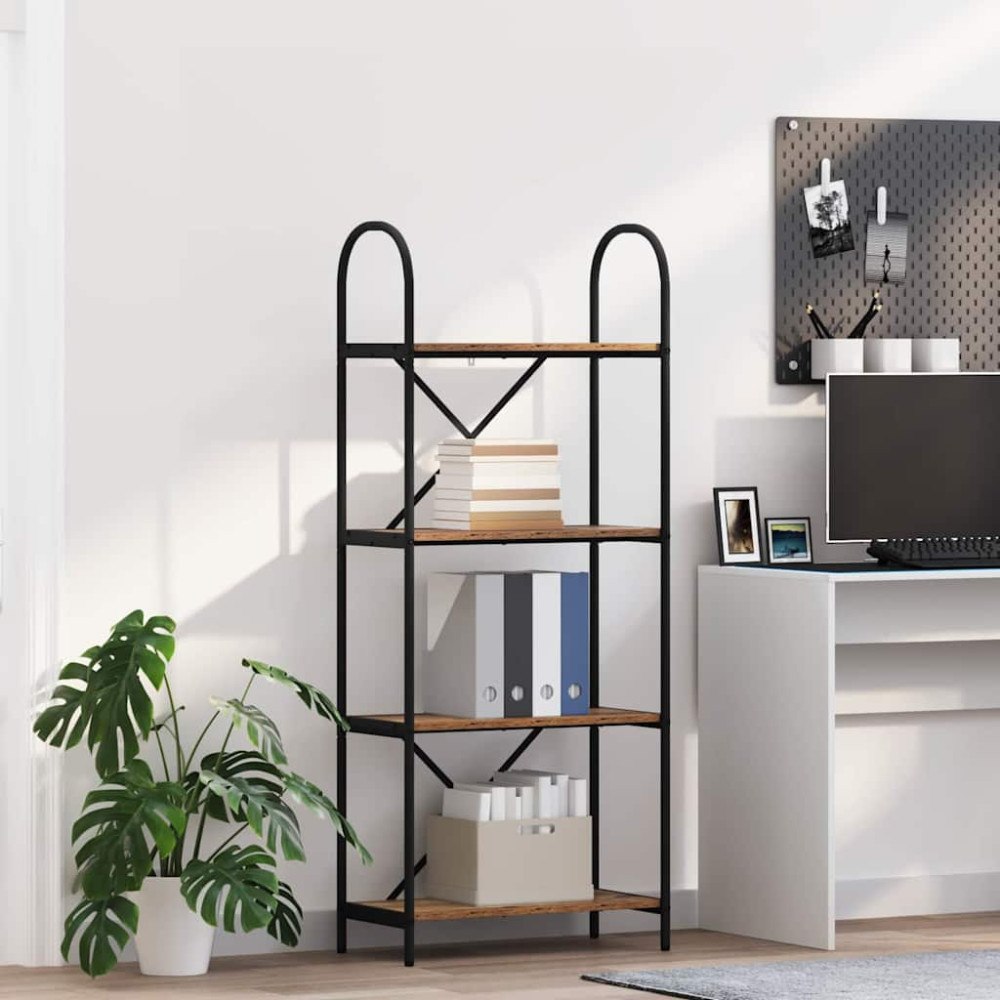 vidaXL Hyllsystem Gammalt trä 60 x 30 x 146 cm Konstruerat trä