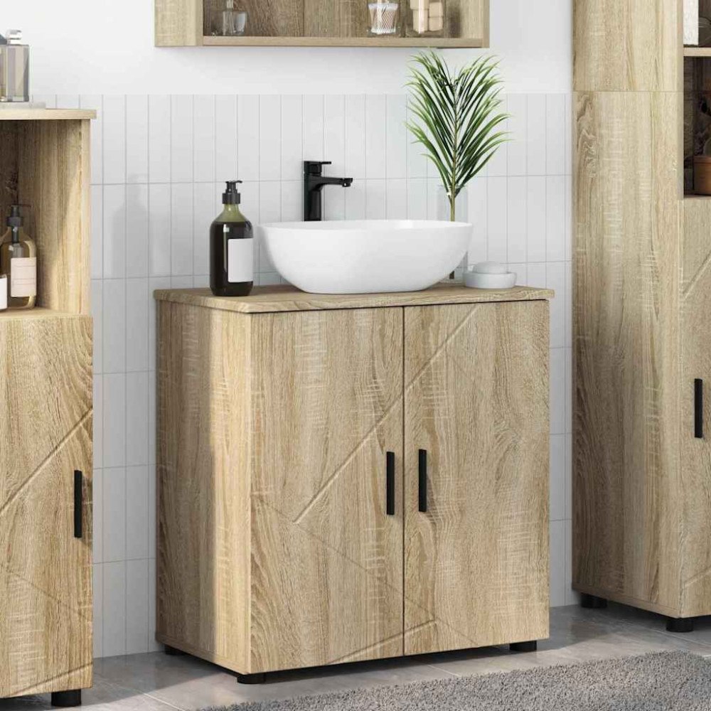 vidaXL Badrumsskåp med hylla Sonoma ek 61 x 35 x 64 cm Konstruerat trä