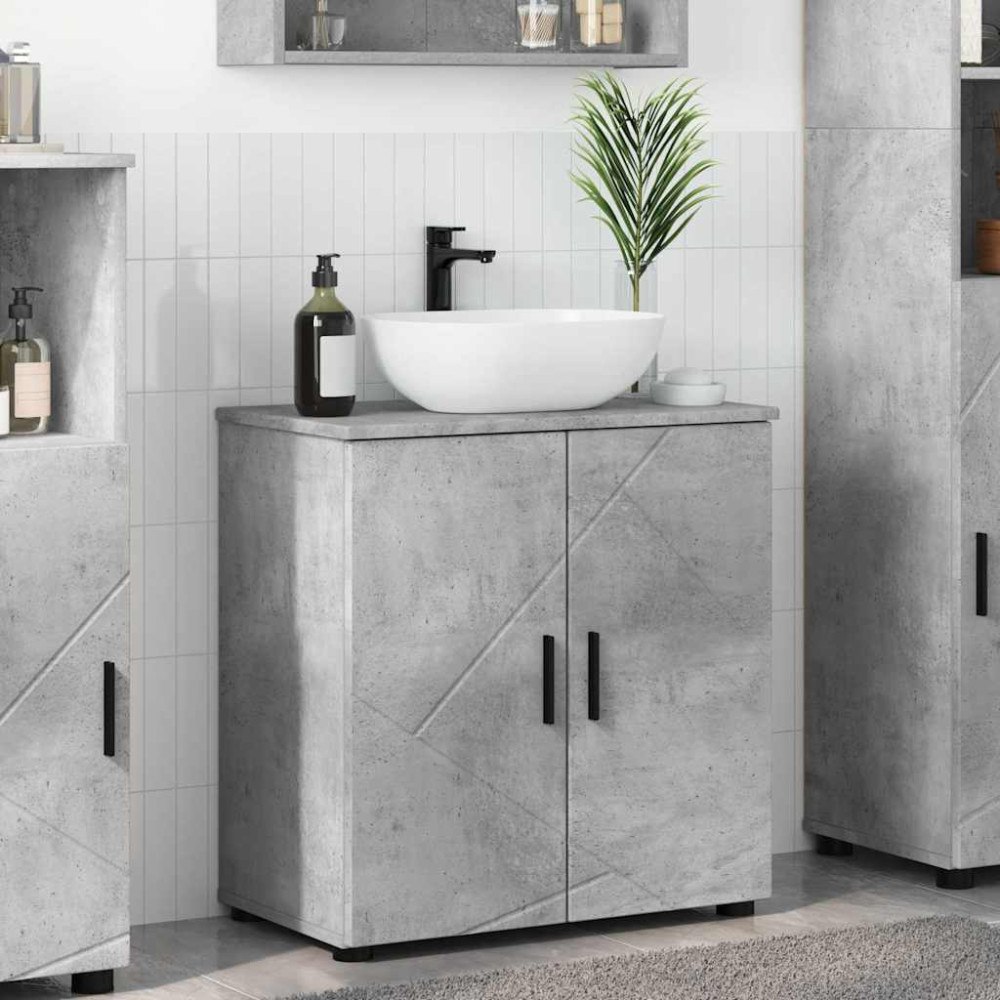 vidaXL Badrumsskåp med hylla Betonggrå 61 x 35 x 64 cm Konstruerat trä