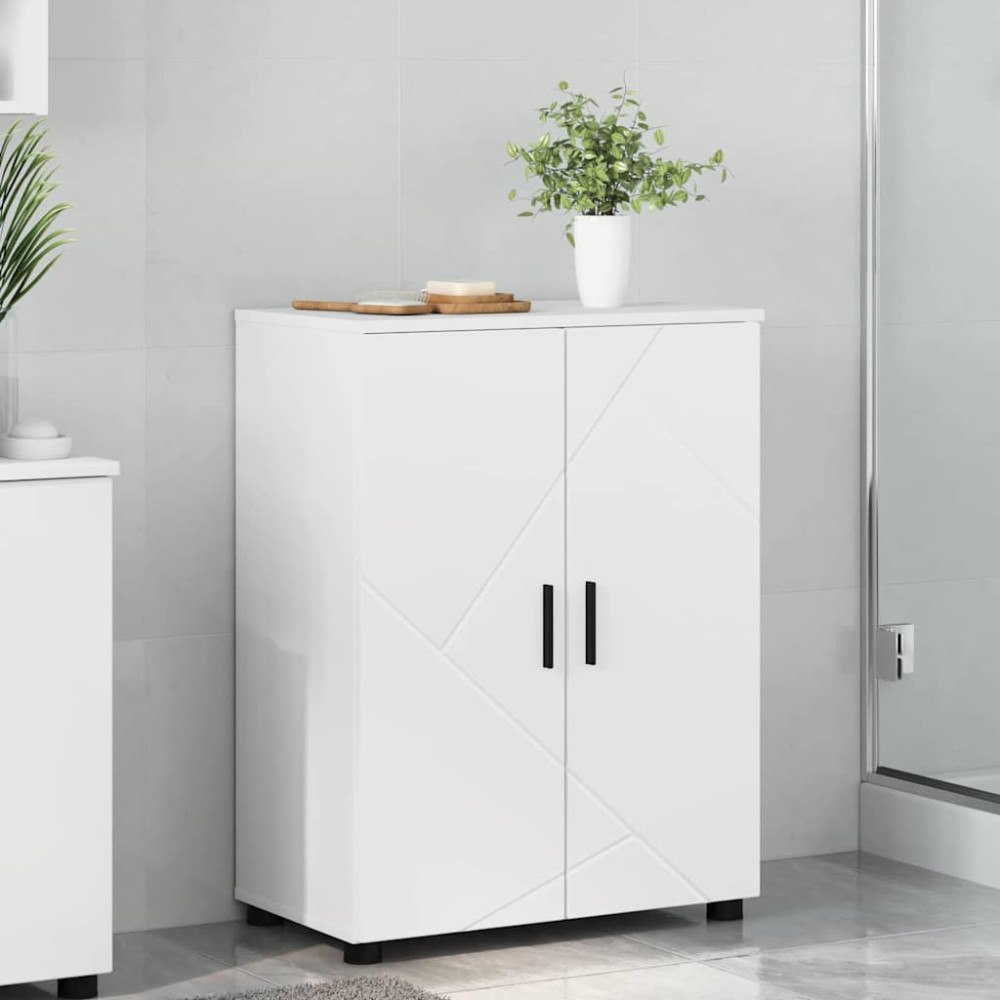 vidaXL Badrumsskåp med hylla Vit 60 x 35 x 80 cm Konstruerat trä