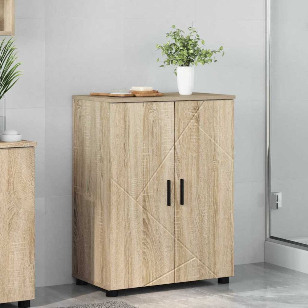 vidaXL Badrumsskåp med hylla Sonoma ek 60 x 35 x 80 cm Konstruerat trä