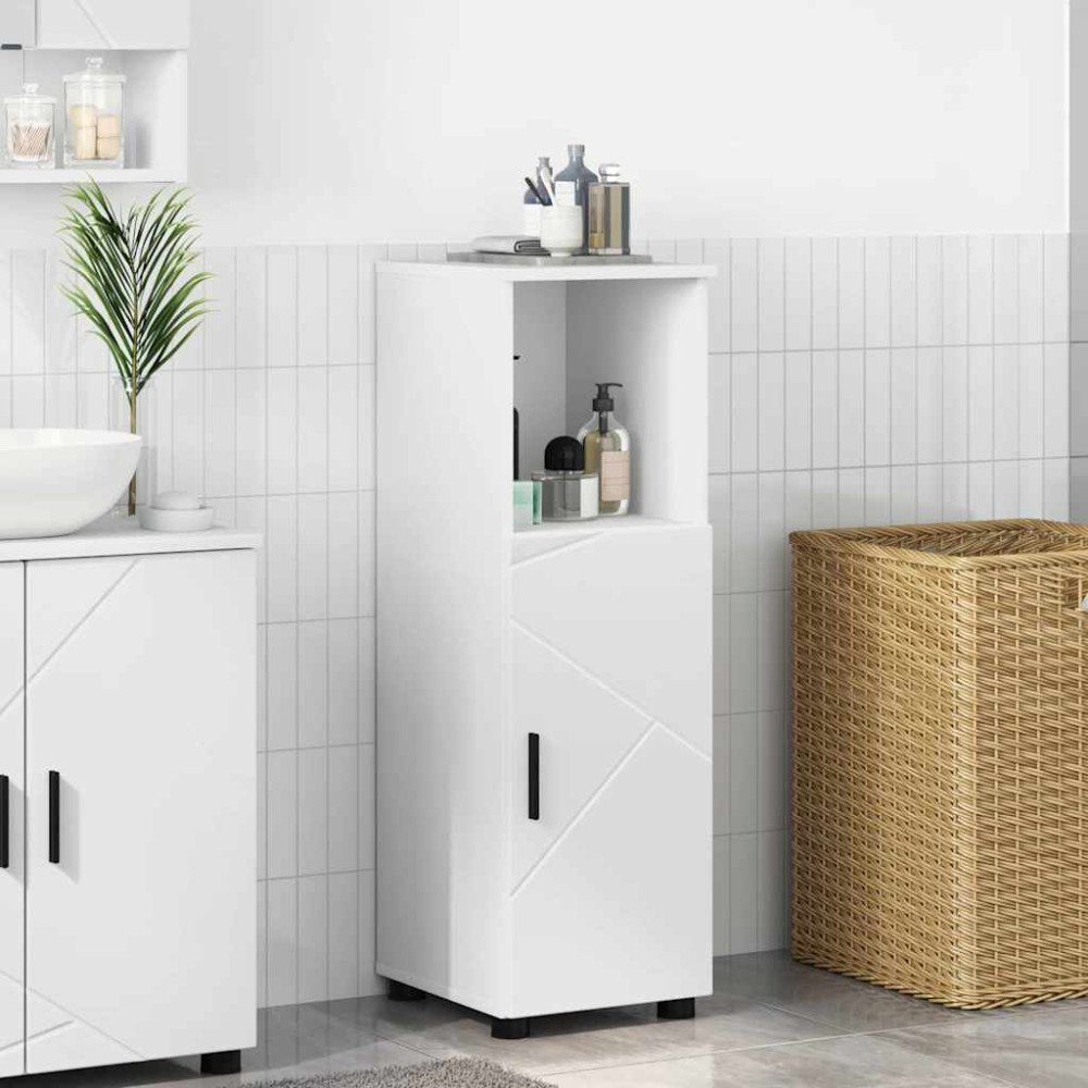 vidaXL Badrumsskåp med hylla Vit 30 x 35 x 95 cm Konstruerat trä
