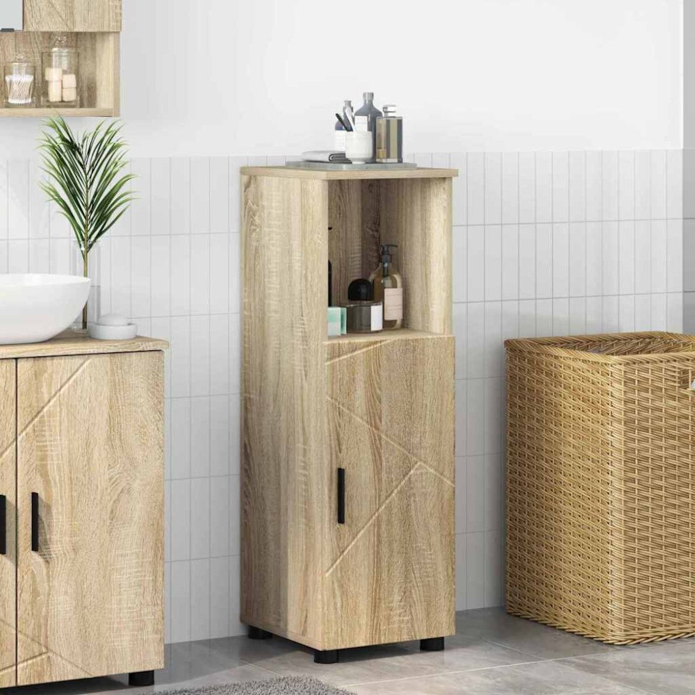 vidaXL Badrumsskåp med hylla Sonoma ek 30 x 35 x 95 cm Konstruerat trä