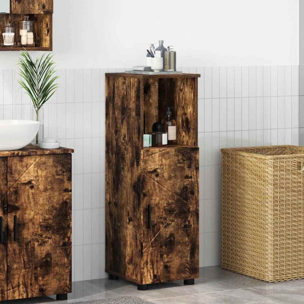 vidaXL Badrumsskåp Rökfärgad ek 30 x 35 x 95 cm Konstruerat trä