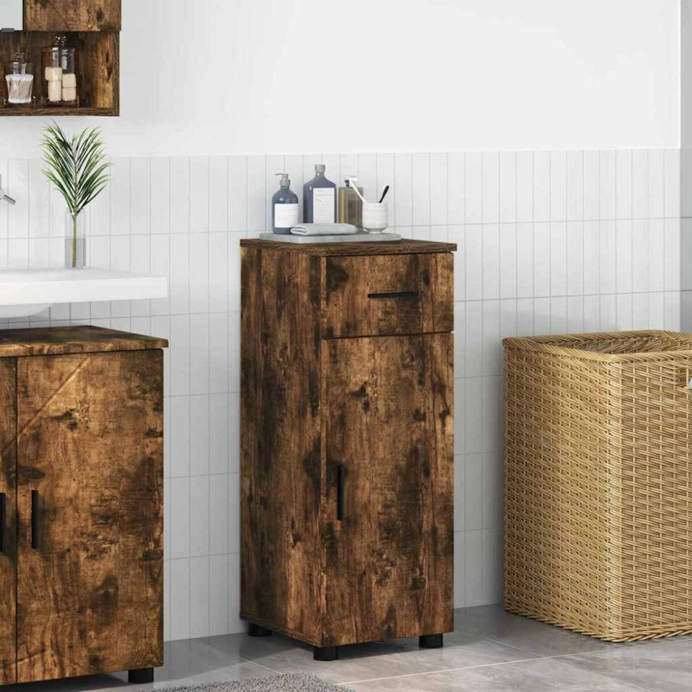 vidaXL Badrumsskåp Rökfärgad ek 30 x 35 x 80 cm Konstruerat trä