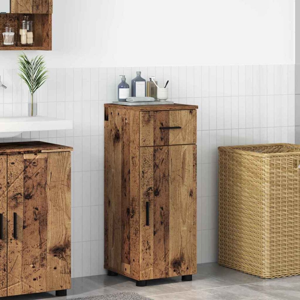vidaXL Badrumsskåp Gammalt trä 30 x 35 x 80 cm Konstruerat trä
