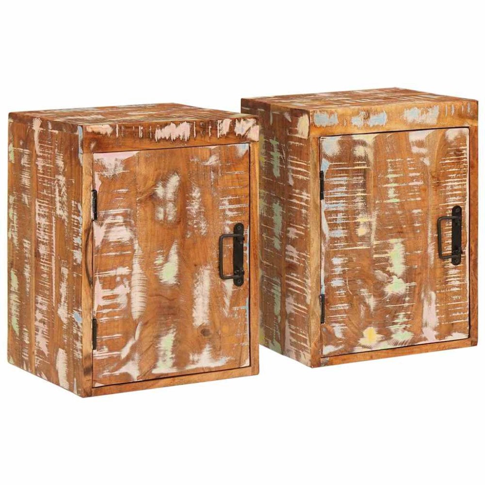 vidaXL Sängbord 2 pcs Brun 35 x 33 x 48 cm Solid Återvunnet Trä