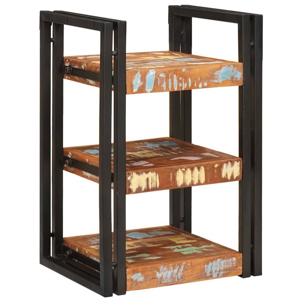 vidaXL Sängbord 2 pcs Brun och svart Solid Återvunnet Trä