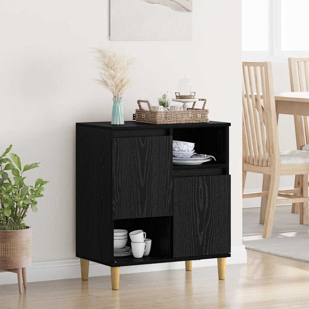 vidaXL Sideboard Svart ek 35 x 60 x 70 cm Konstruerat trä