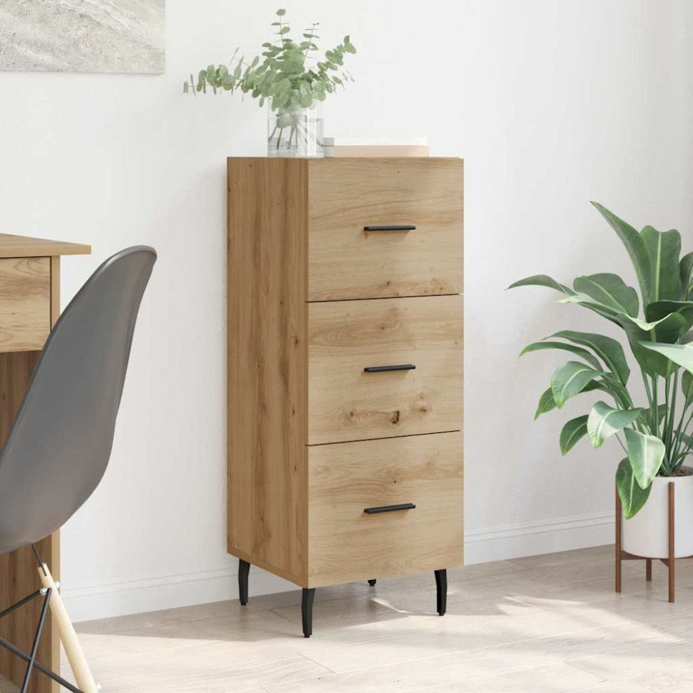 vidaXL Sideboard med låda artisan ek 34 x 34,5 x 90 cm Konstruerat trä