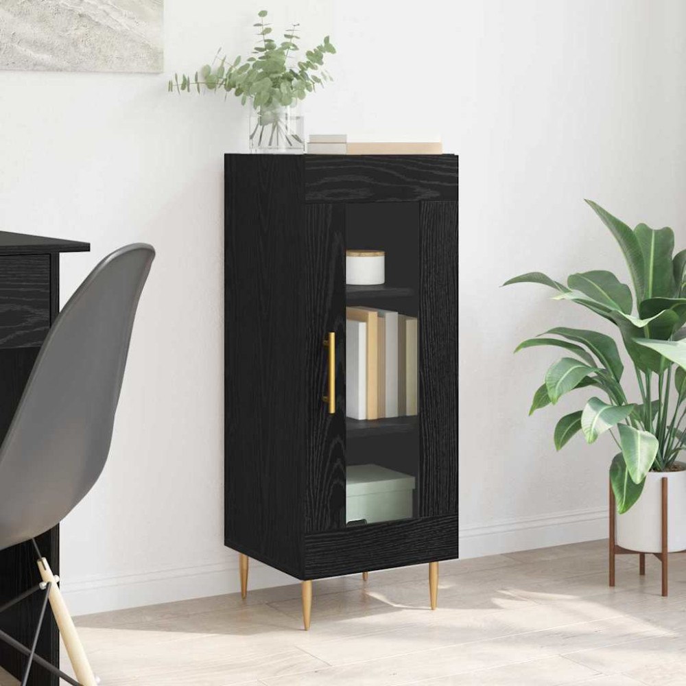 vidaXL Sideboard Svart ek 34 x 34,5 x 90 cm Konstruerat trä