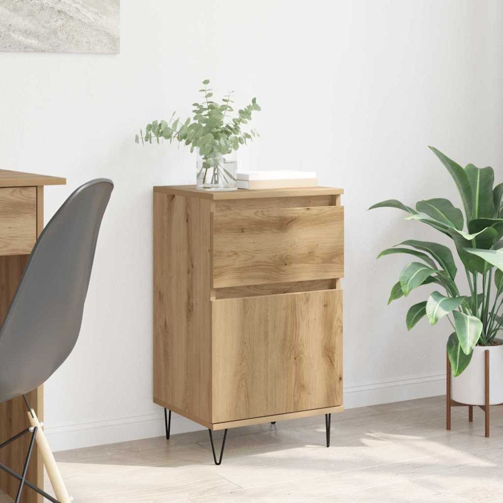 vidaXL Sideboard med låda artisan ek 35 x 40 x 70 cm Konstruerat trä