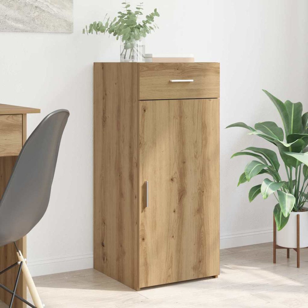 vidaXL Sideboard med låda Svart ek 42.5 x 40 x 93 cm Konstruerat trä