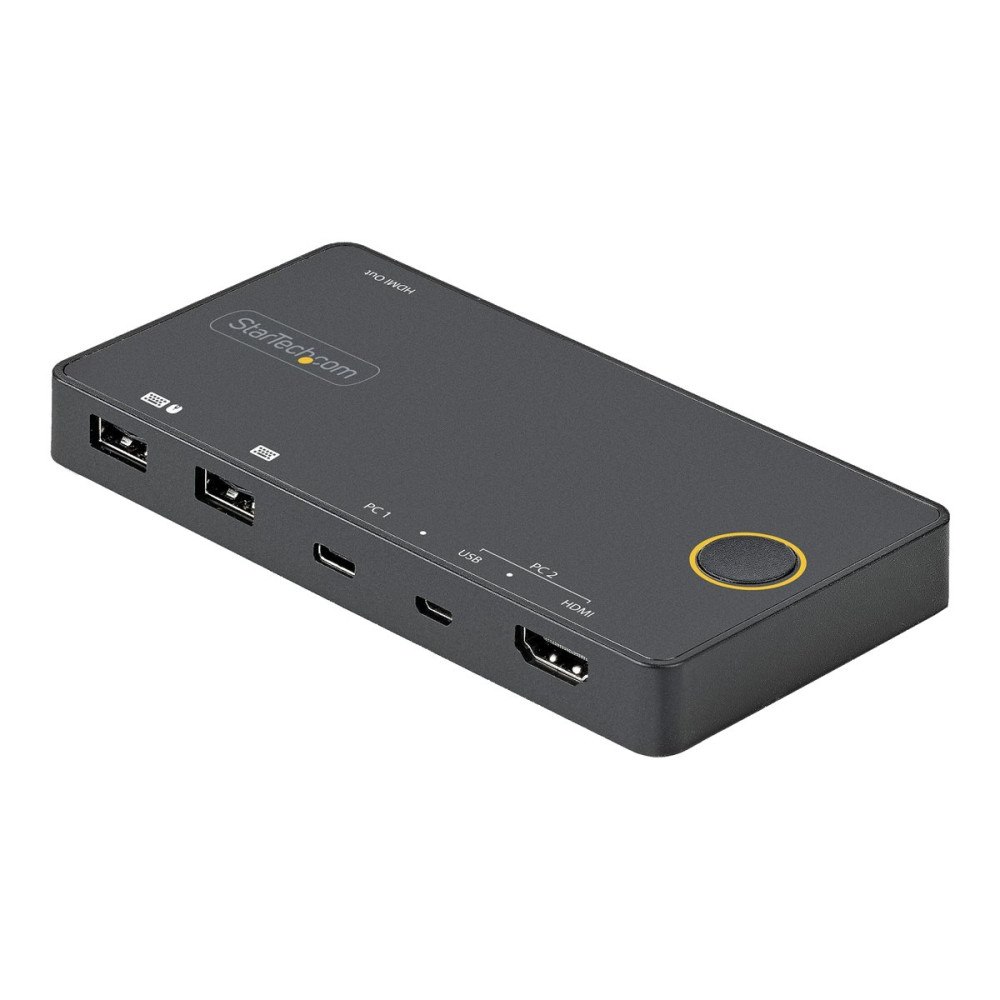 StarTech.com StarTech.com 2-ports hybrid USB-A + HDMI och USB-C KVM-switch - Enskild 4K 60 Hz HDMI 2.0-skärm - Kompakt HDMI KVM-switc...
