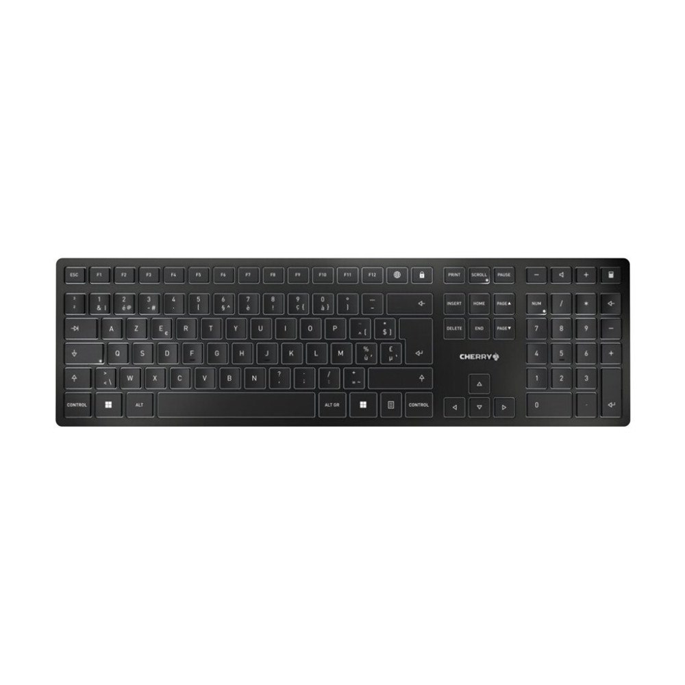 CHERRY CHERRY KW 9100 SLIM - tangentbord - belgisk - svart, silver Inmatningsenhet
