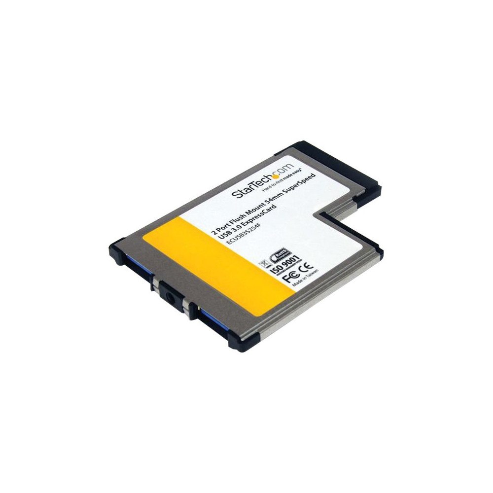 StarTech.com StarTech.com 2 Port Flush Mount ExpressCard 54mm SuperSpeed USB 3.0 Card Adapter with UASP - Dual Port Laptop ExpressCar...