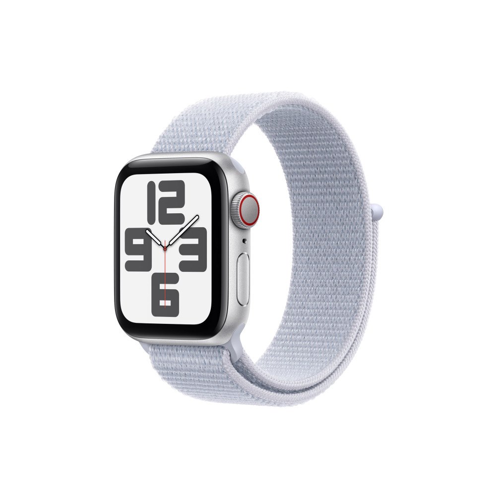 Apple Apple Watch SE (GPS + Cellular) 2a generation - silveraluminium - smart klocka med sportögla - blå moln - 32 GB