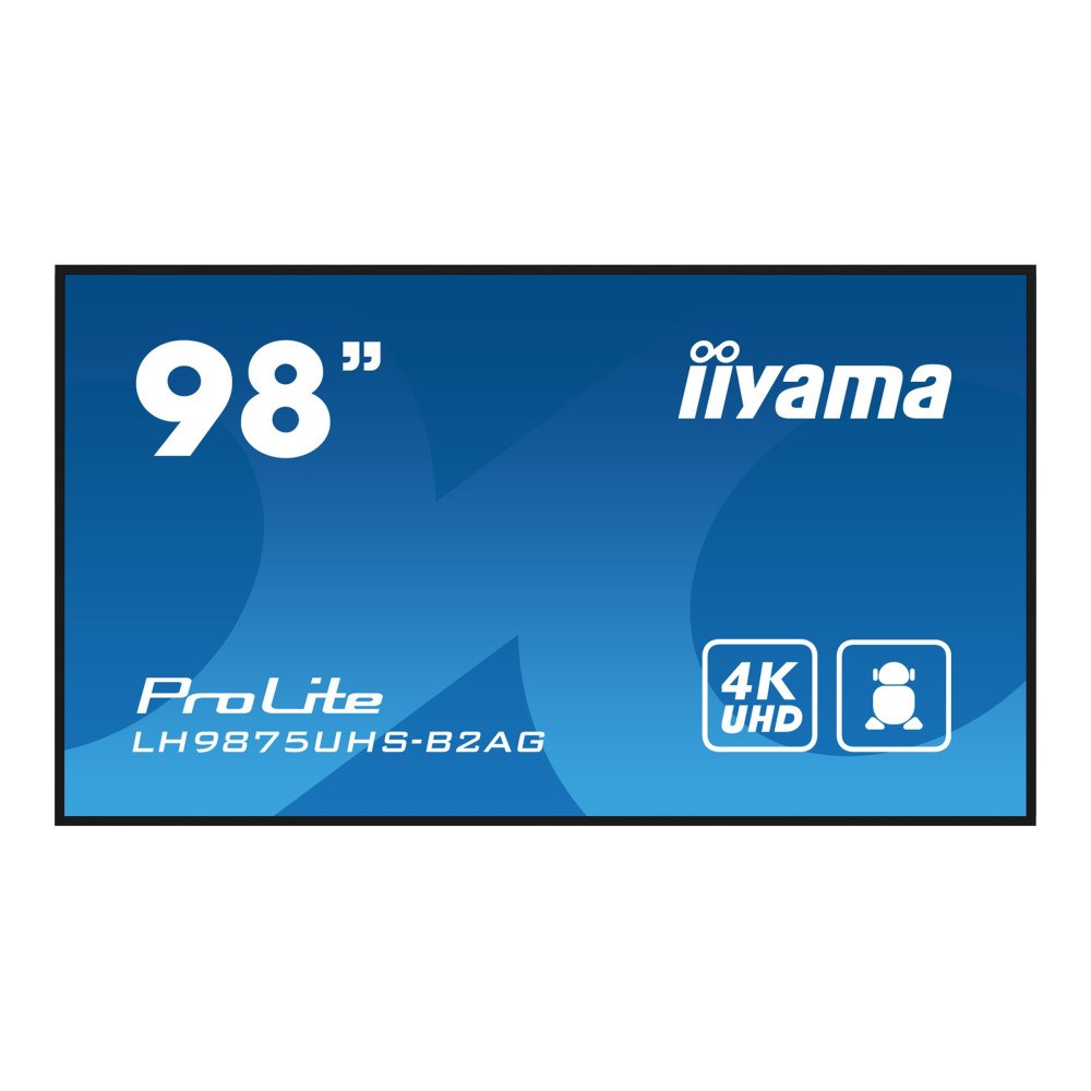 Iiyama iiyama ProLite LH9875UHS-B2AG 98" Klass (97.5" visbar) LED-bakgrundsbelyst LCD-skärm - 4K - för digital skyltning