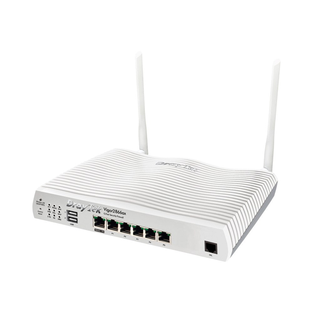 Draytek Draytek Vigor 2866ax - trådlös router - DSL-modem - Wi-Fi 6 - skrivbordsmodell, väggmonterbar