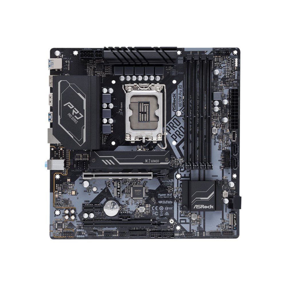 ASRock ASRock H670M Pro RS - moderkort - micro ATX - LGA1700-uttag - H670
