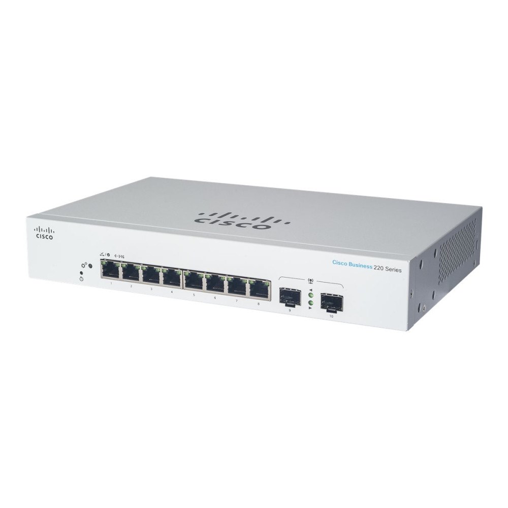 Cisco Systems Cisco Business 220 Series CBS220-8FP-E-2G - switch - 10 portar - smart - rackmonterbar