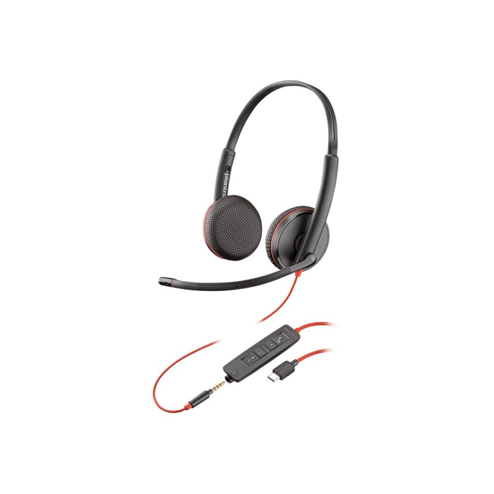Hewlett-Packard Poly Blackwire C3225 - headset - 3,5 mm kontakt, USB-C