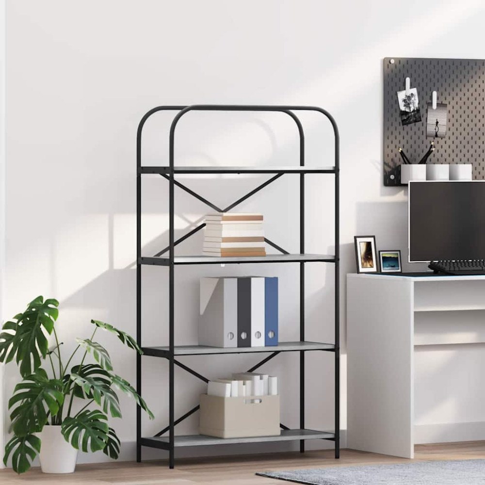 vidaXL Hyllsystem Grå sonoma 80 x 30 x 146 cm Konstruerat trä