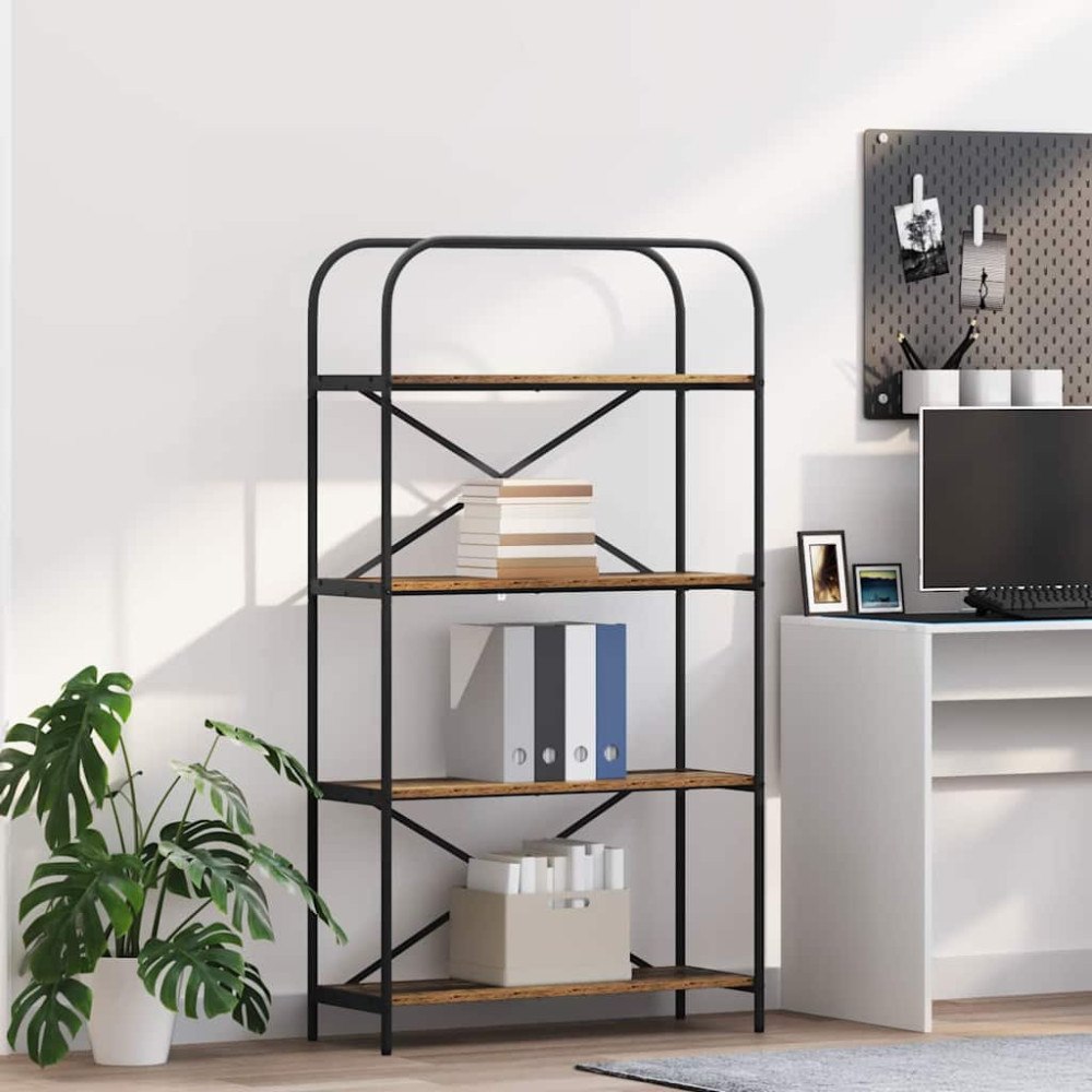 vidaXL Hyllsystem Gammalt trä 80 x 30 x 146 cm Konstruerat trä