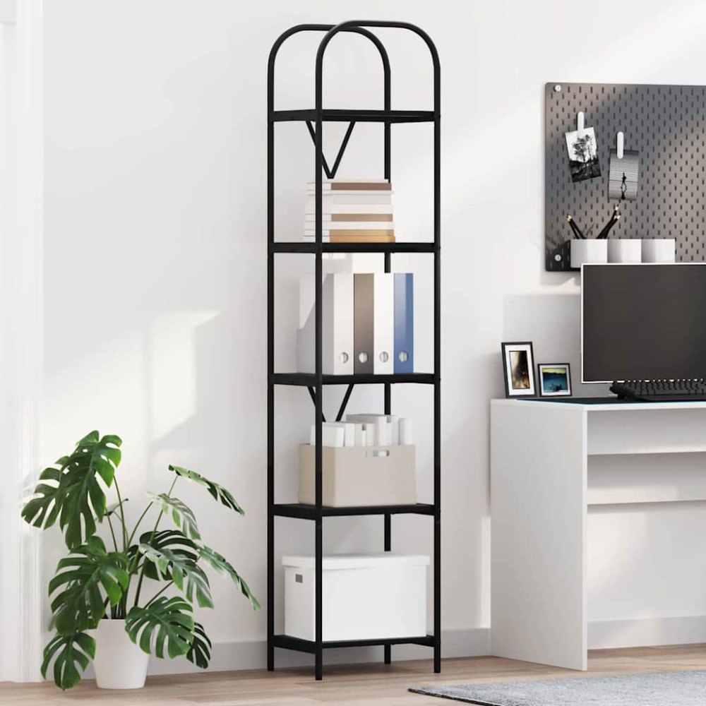 vidaXL Hyllsystem Svart ek 40 x 30 x 183 cm Konstruerat trä