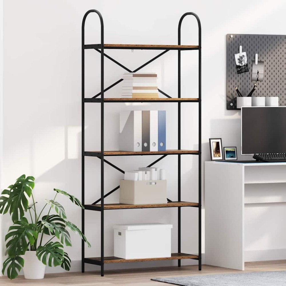 vidaXL Hyllsystem Gammalt trä 80 x 30 x 183 cm Konstruerat trä