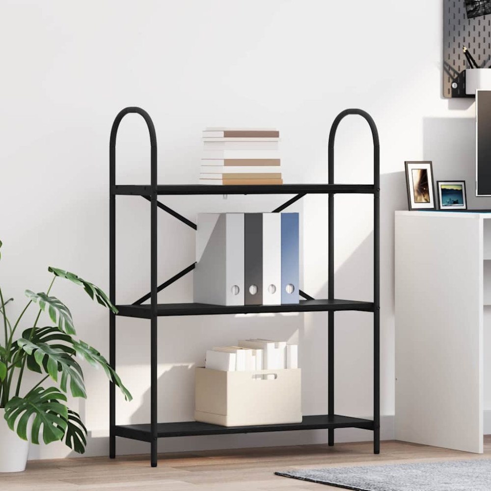 vidaXL Hyllsystem Svart ek 80 x 30 x 109 cm Konstruerat trä