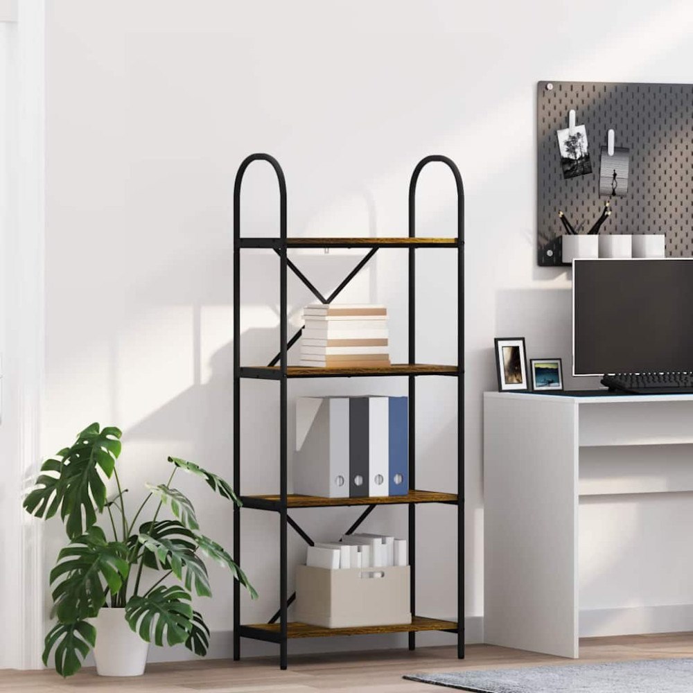vidaXL Hyllsystem Rökfärgad ek 60 x 30 x 146 cm Konstruerat trä