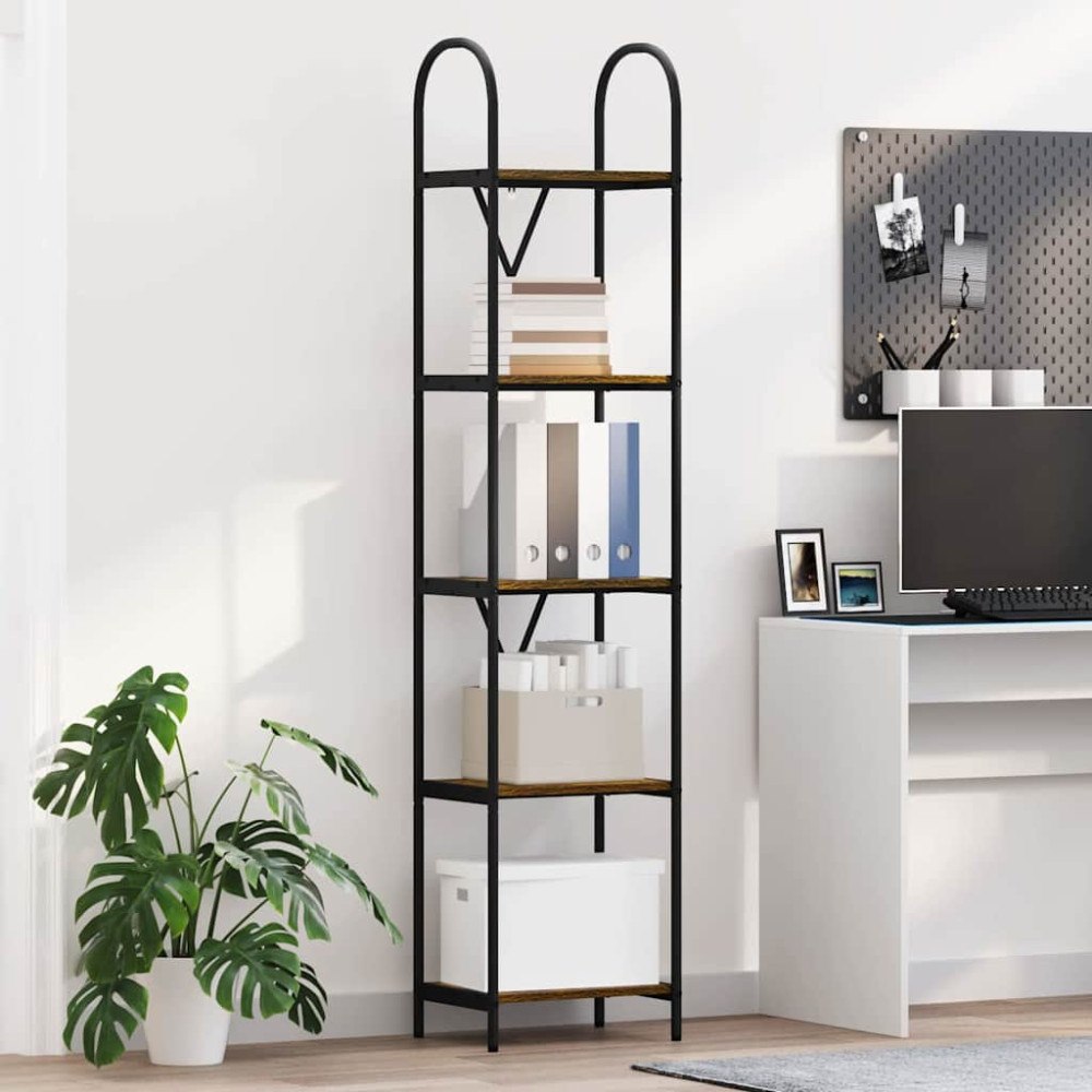 vidaXL Hyllsystem Rökfärgad ek 40 x 30 x 183 cm Konstruerat trä