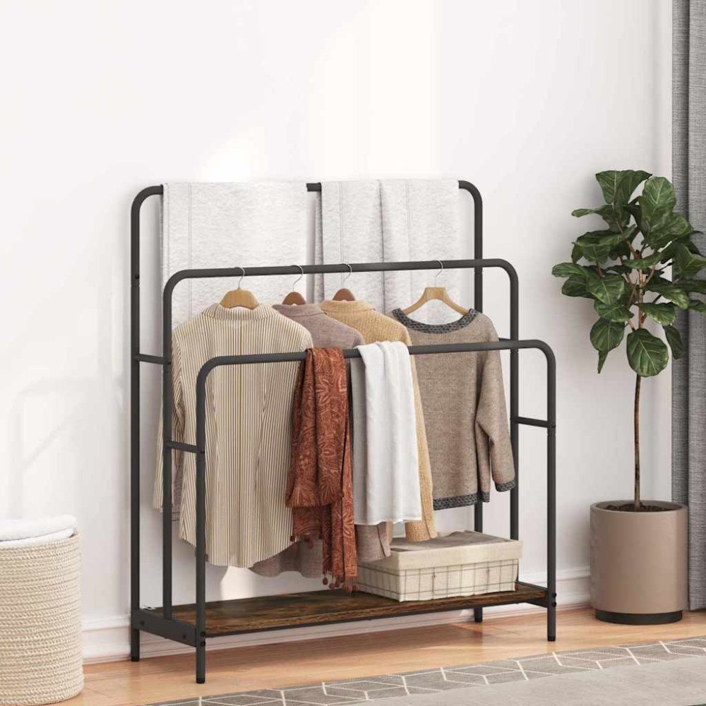 vidaXL Klädställning Rökfärgad ek 90 x 30 x 100.5 cm Konstruerat trä