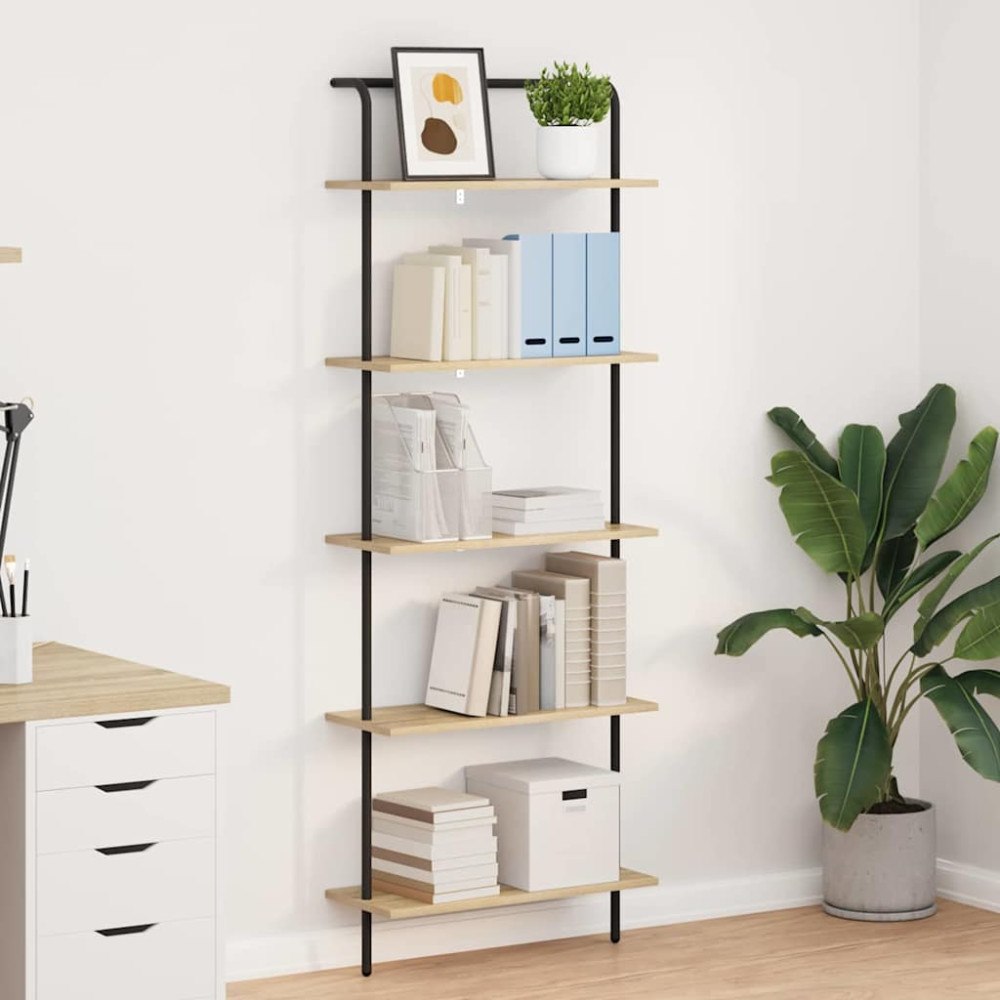 vidaXL Hyllsystem Sonoma ek 60 x 24 x 168 cm Konstruerat trä