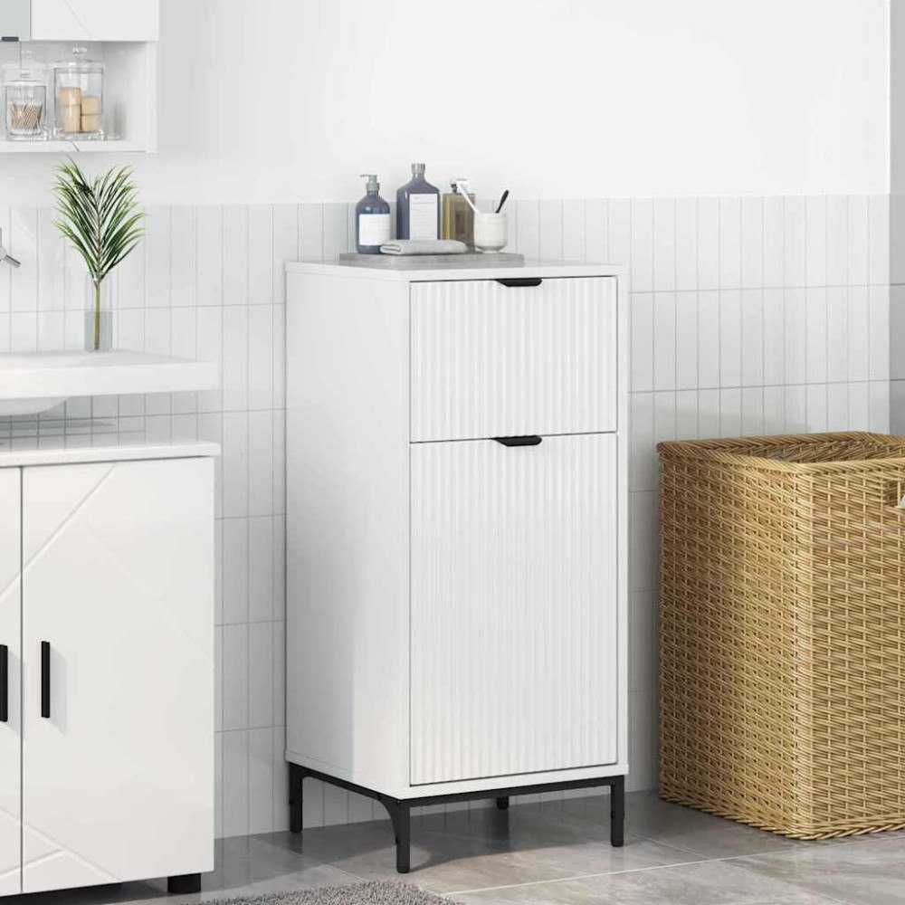 vidaXL Badrumsskåp Vit högglans 39,5 x 36 x 88 cm Konstruerat trä