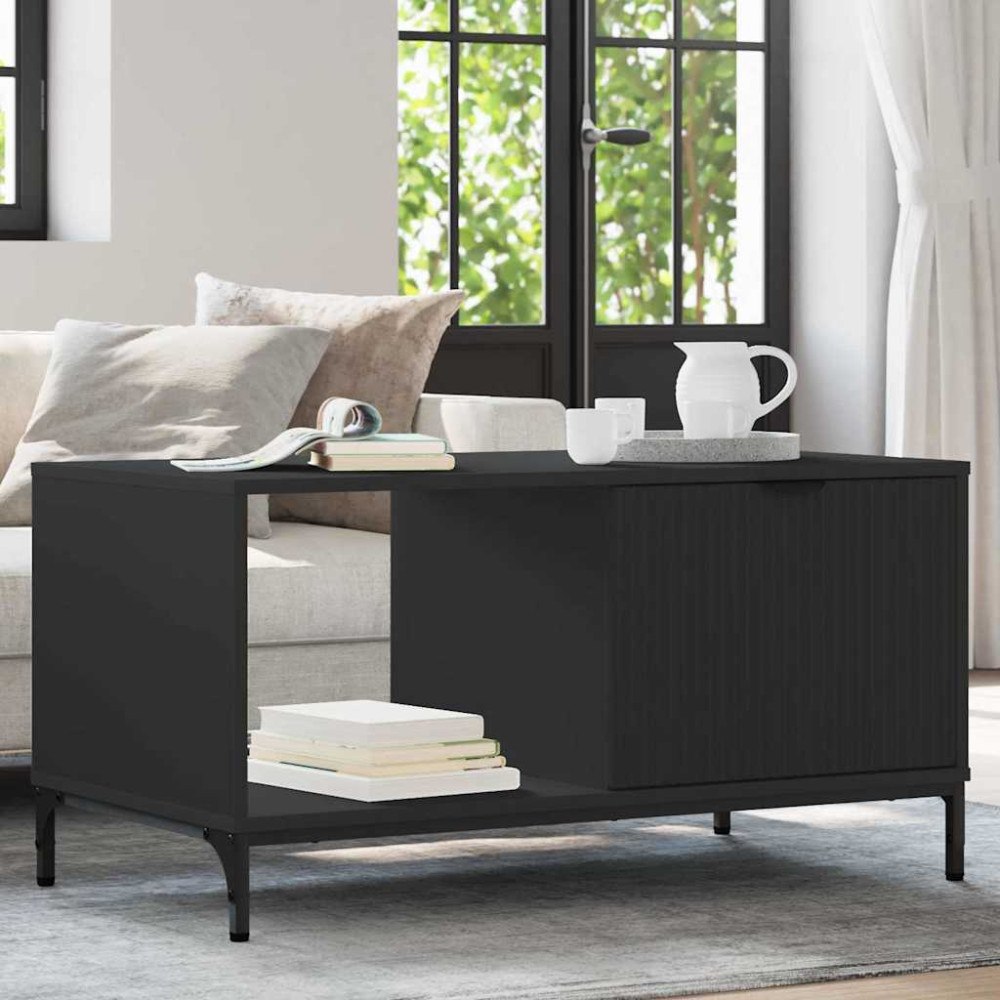 vidaXL Kaffeebord Svart 90 x 49 x 46 cm Konstruerat trä