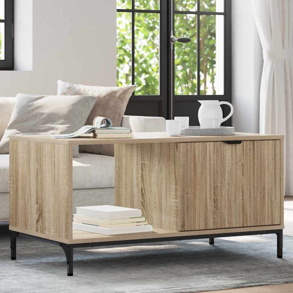 vidaXL Kaffeebord Sonoma ek 90 x 49 x 46 cm Konstruerat trä
