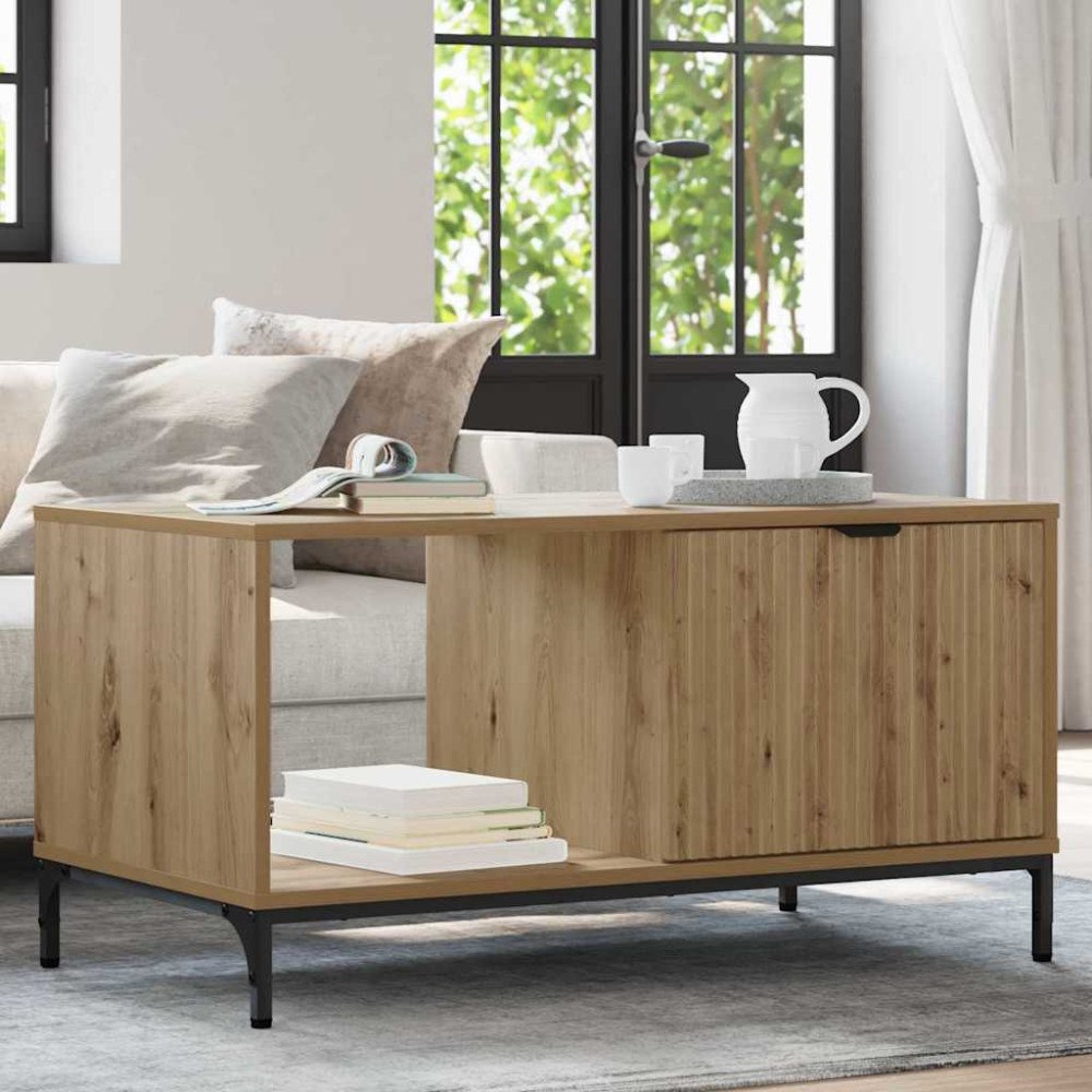 vidaXL Kaffeebord artisan ek 90 x 49 x 46 cm Konstruerat trä