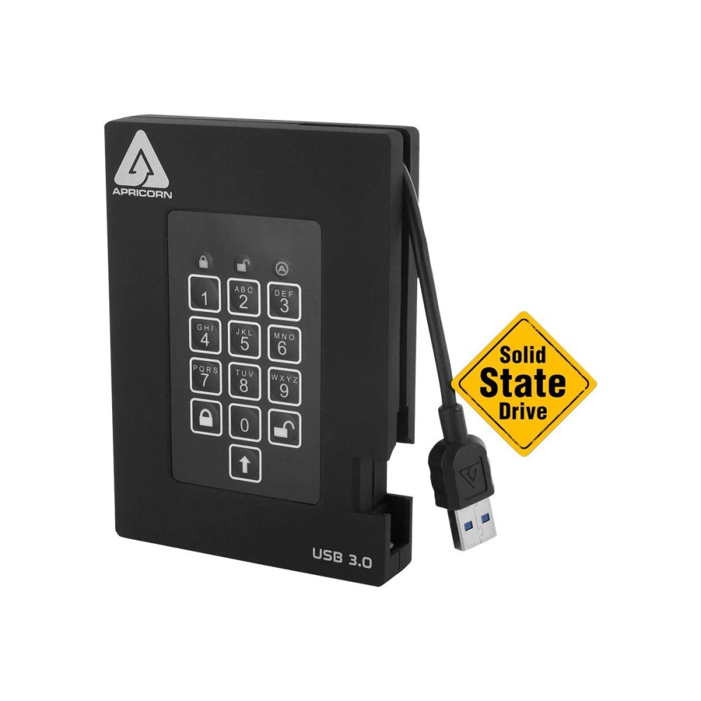 Apricorn Apricorn Aegis Padlock Fortress A25-3PL256-S512F - SSD - 512 GB - USB 3.0 - TAA-kompatibel
