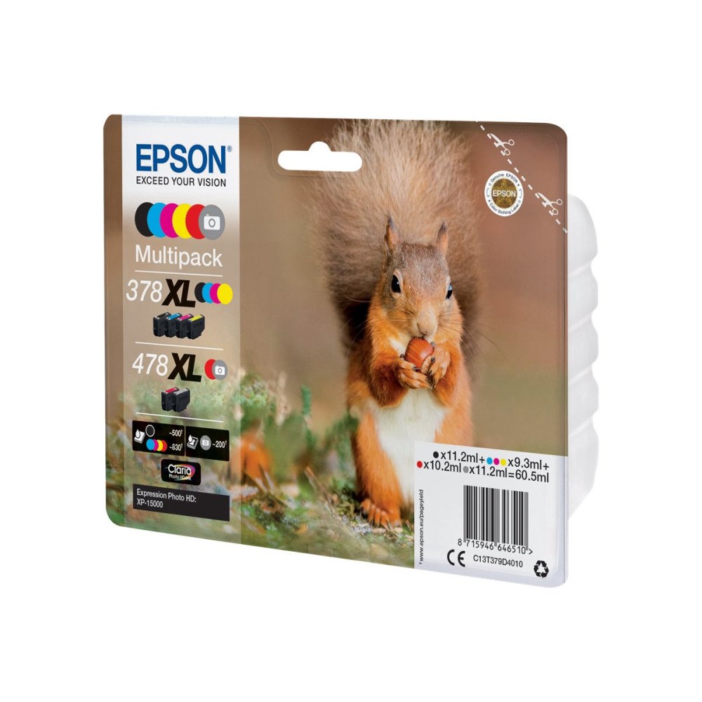 EPSON Epson 478XL Multipack - 6-pack - hög kapacitet - grå, svart, gul, cyan, magenta, röd - original - bläckpatron