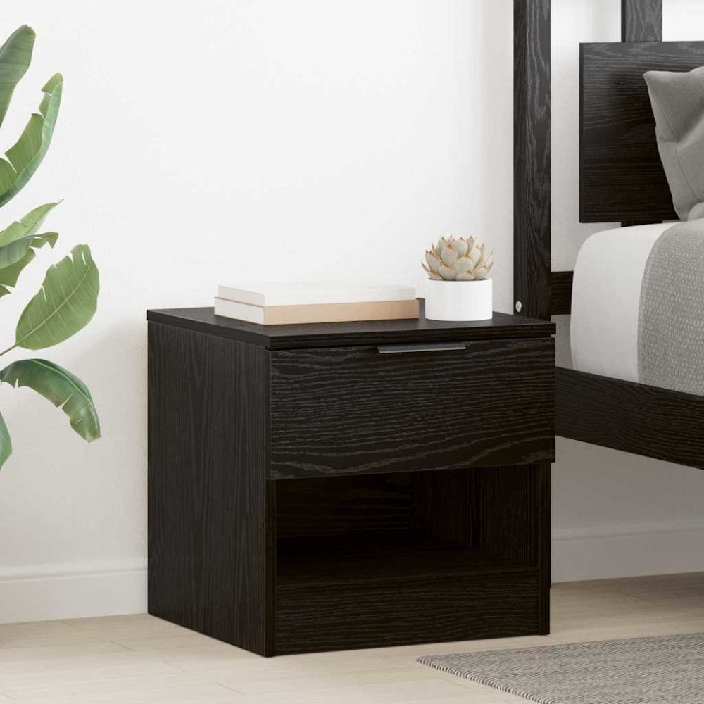 vidaXL Sängskåp 2 pcs Svart ek 40 x 39 x 40 cm Konstruerat trä