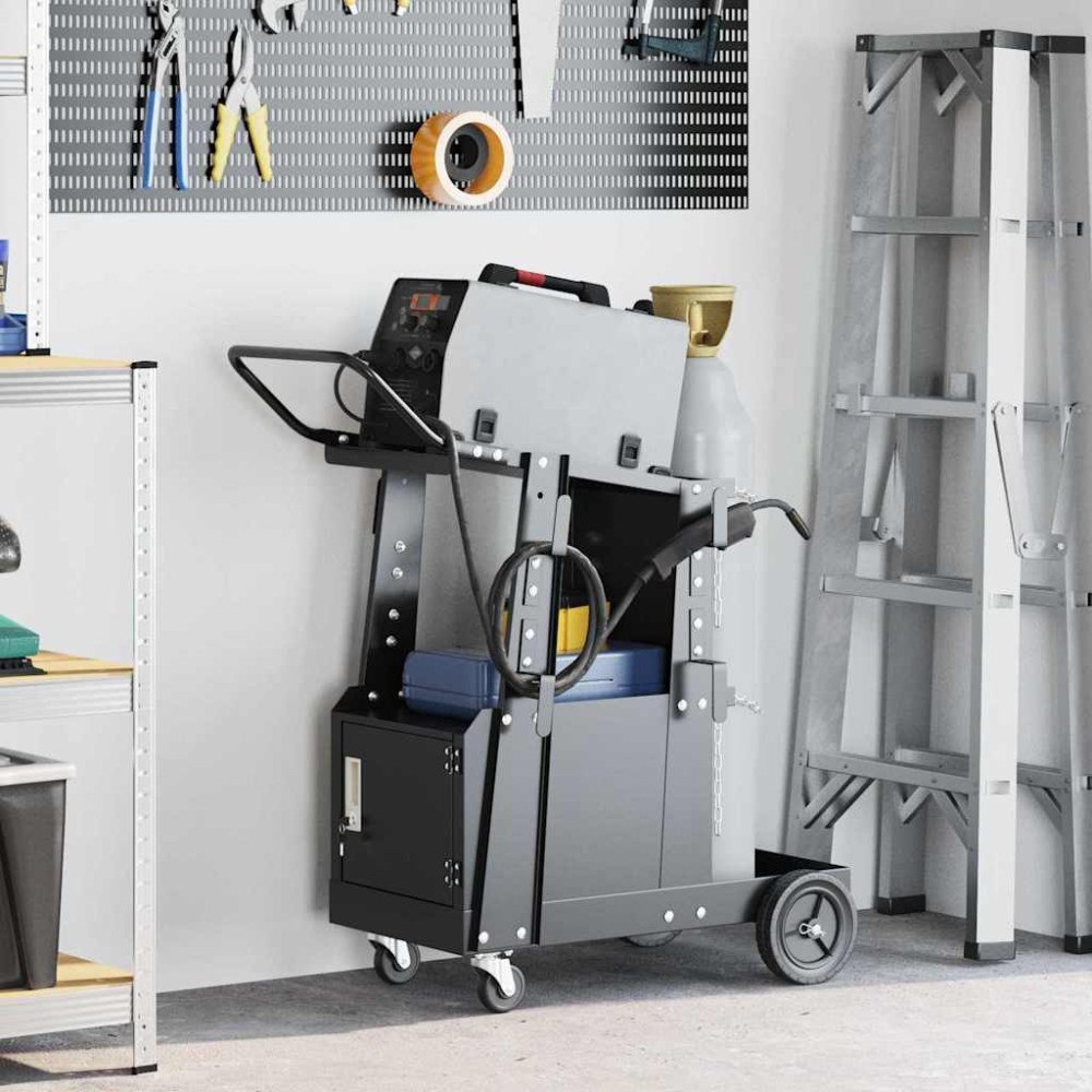 vidaXL Svetsvagn Svart 90 x 46 x 96 cm Stål