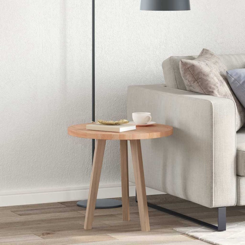 vidaXL Bordsskiva Övrigt Ljusbrun Ø 50 x 2.5 cm Solitt Ekträ
